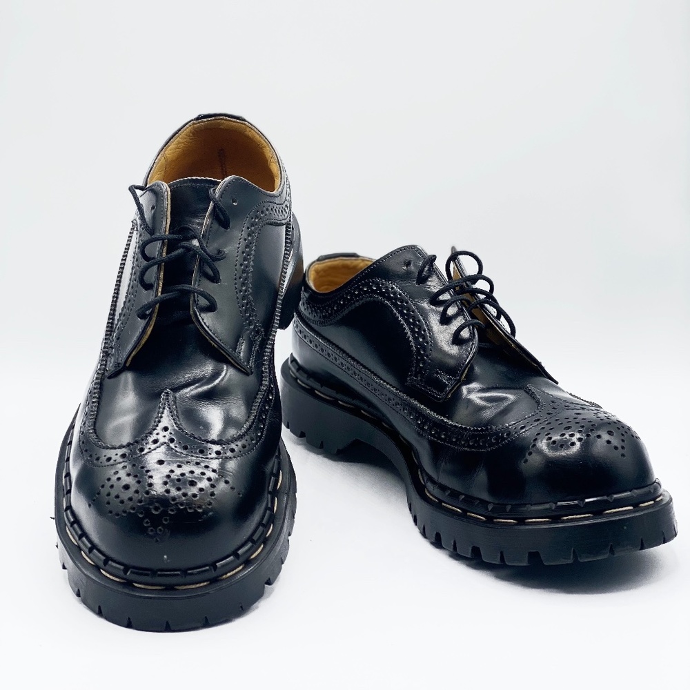 Gripfast Black Hi-Shine Steel Toe American Brogue Shoe - Size 8 US UK 35